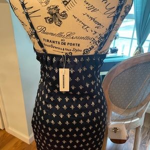 Small navy summer dress , never worn and has a tag